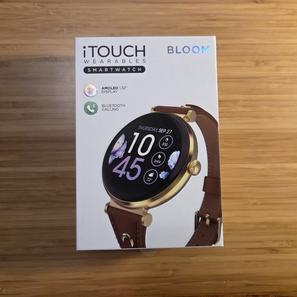 iTouch Bloom Gold Smartwatch with Brown Strap